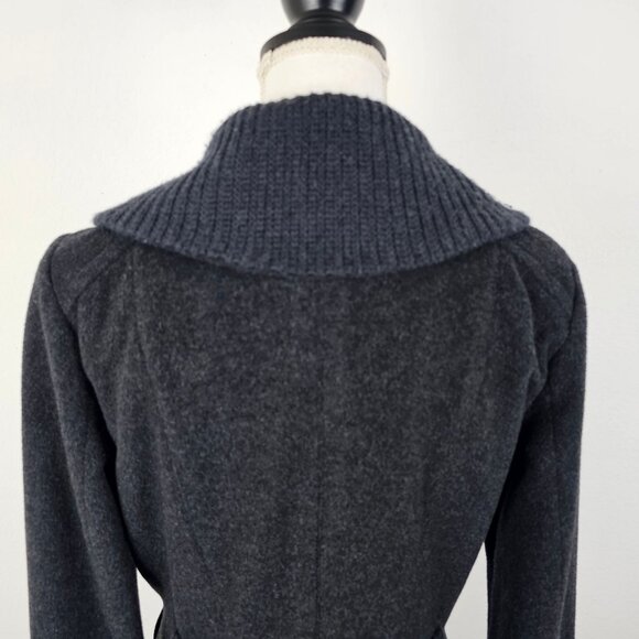 Cole Haan Womens Jacket Knit Full Zip Pockets Wool Cashmere Sz 8. No Belt - Picture 7 of 16